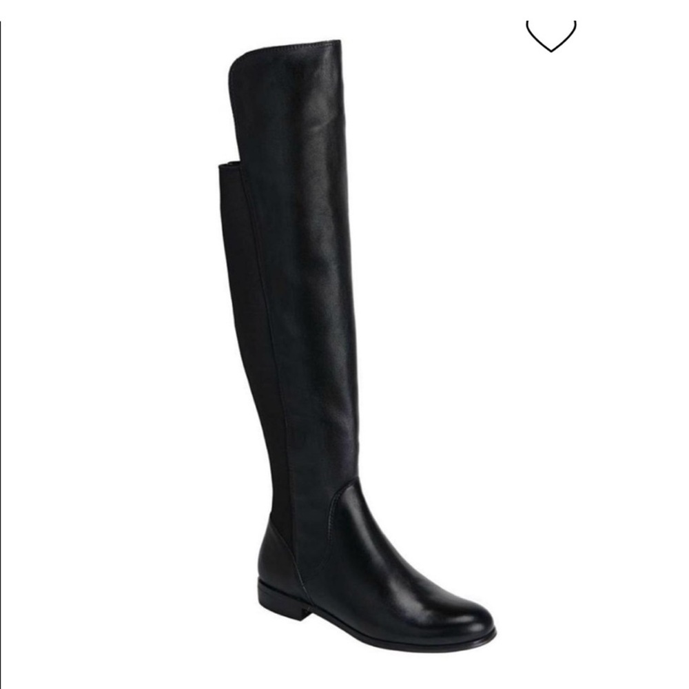 Corso Como Black Knee-High Leather/fabric  Boots